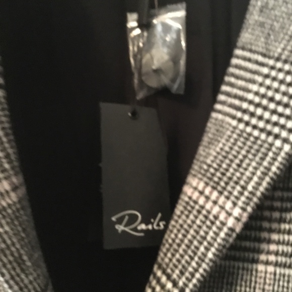 NWT Rails Anders Wool Charcoal & Pink Plaid Coat - Picture 9 of 9